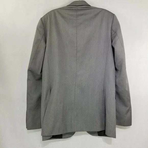 Zara Man Mens 38 Silver Gray Silk and Wool Blazer Sport Coat Suit Jacket - Picture 7 of 12